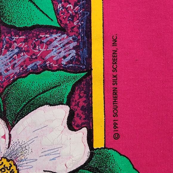 Vintage 1991 Flowering Dogwood Shirt Womens Large 21x26 USA - Picture 2 of 13